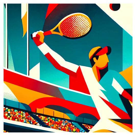 Vintage Tokyo tennis poster in an Art Deco style for all Grand Slam fans elegant living room interior framed print