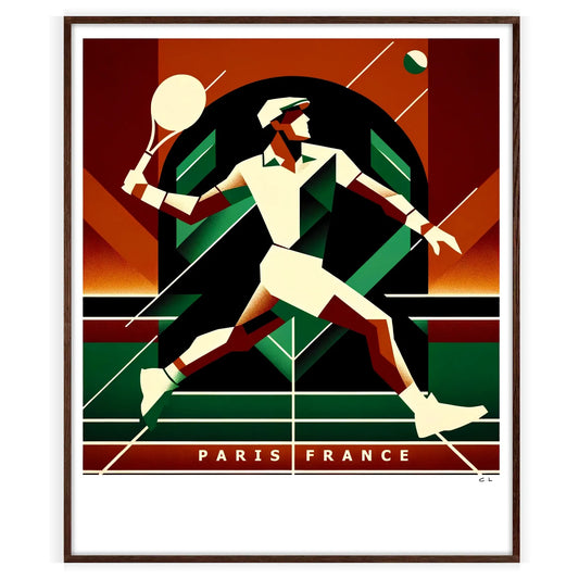 Elegant Vintage tennis artwork perfect for any sports enthusiast elegant living room interior framed print