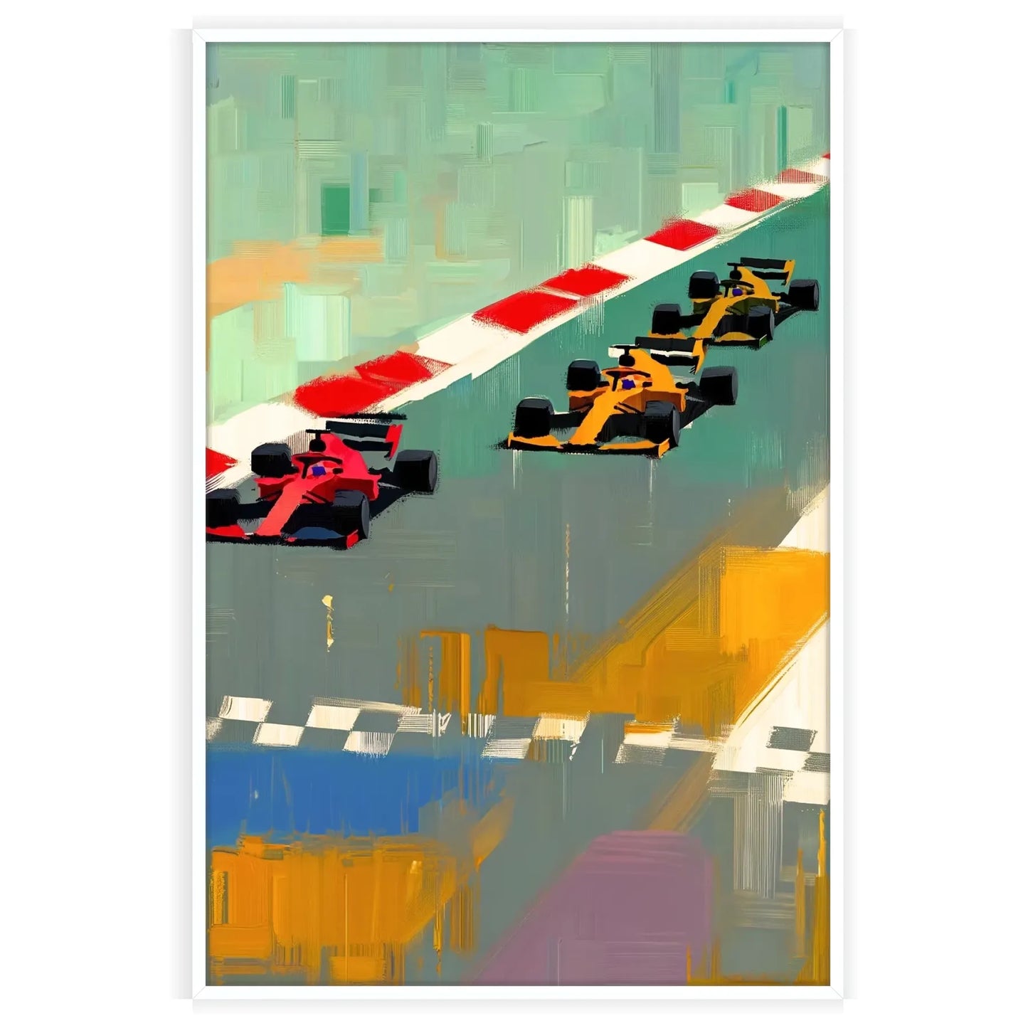 space dynamic Formula 1 poster red white wall art unique gift fans artwork thrill track sizes A4 20×28 A0 passion speed stunning print