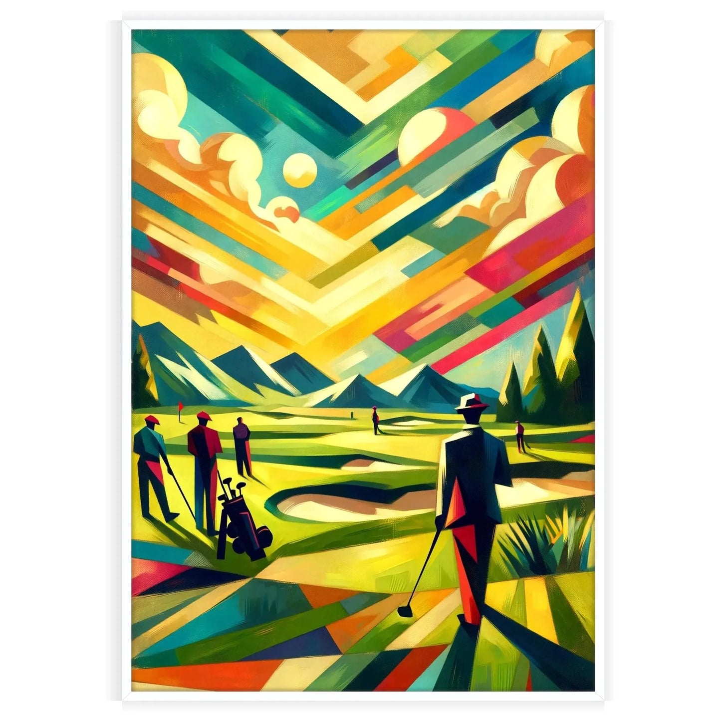 decor vintage golf art prints timeless elegance sport gift poster ideal wall charm classic design size A4 A0 touch flair today