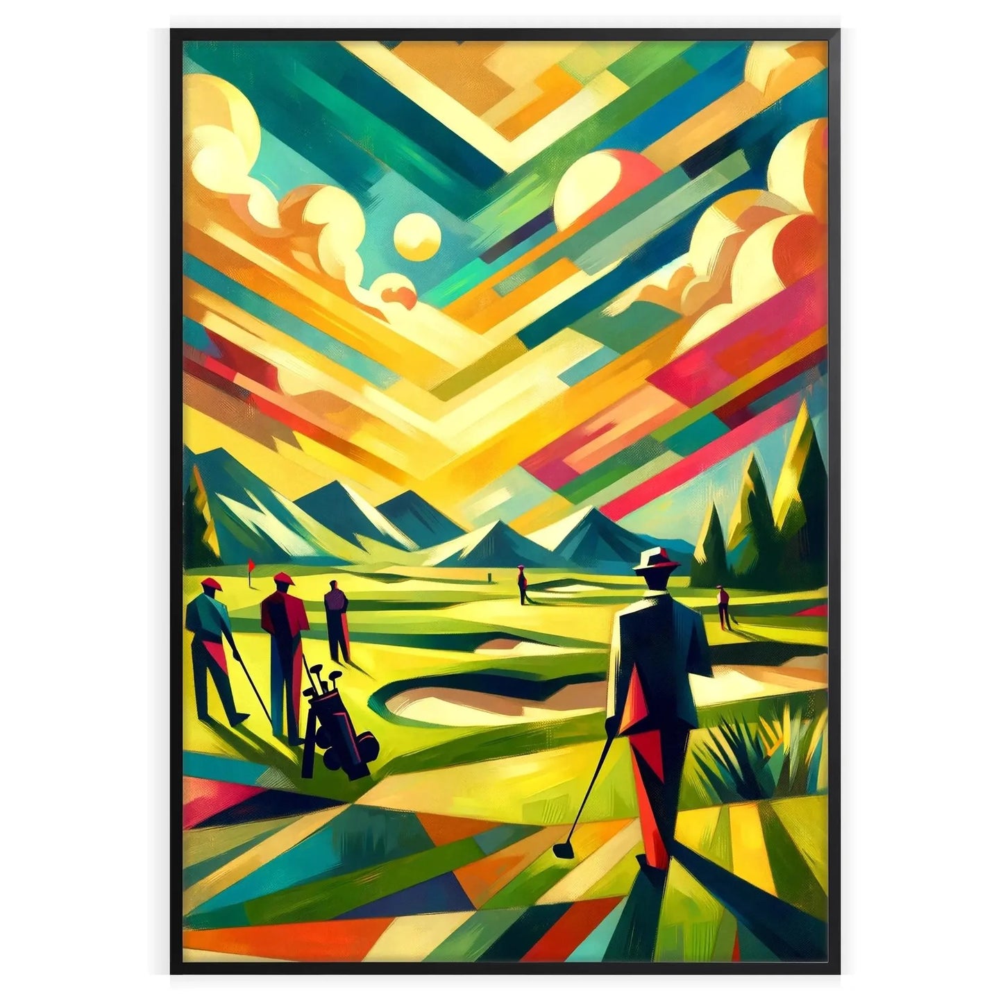 decor vintage golf art prints timeless elegance sport gift poster ideal wall charm classic design size A4 A0 touch flair today