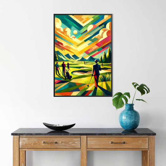 decor vintage golf art prints timeless elegance sport gift poster ideal wall charm classic design size A4 A0 touch flair today