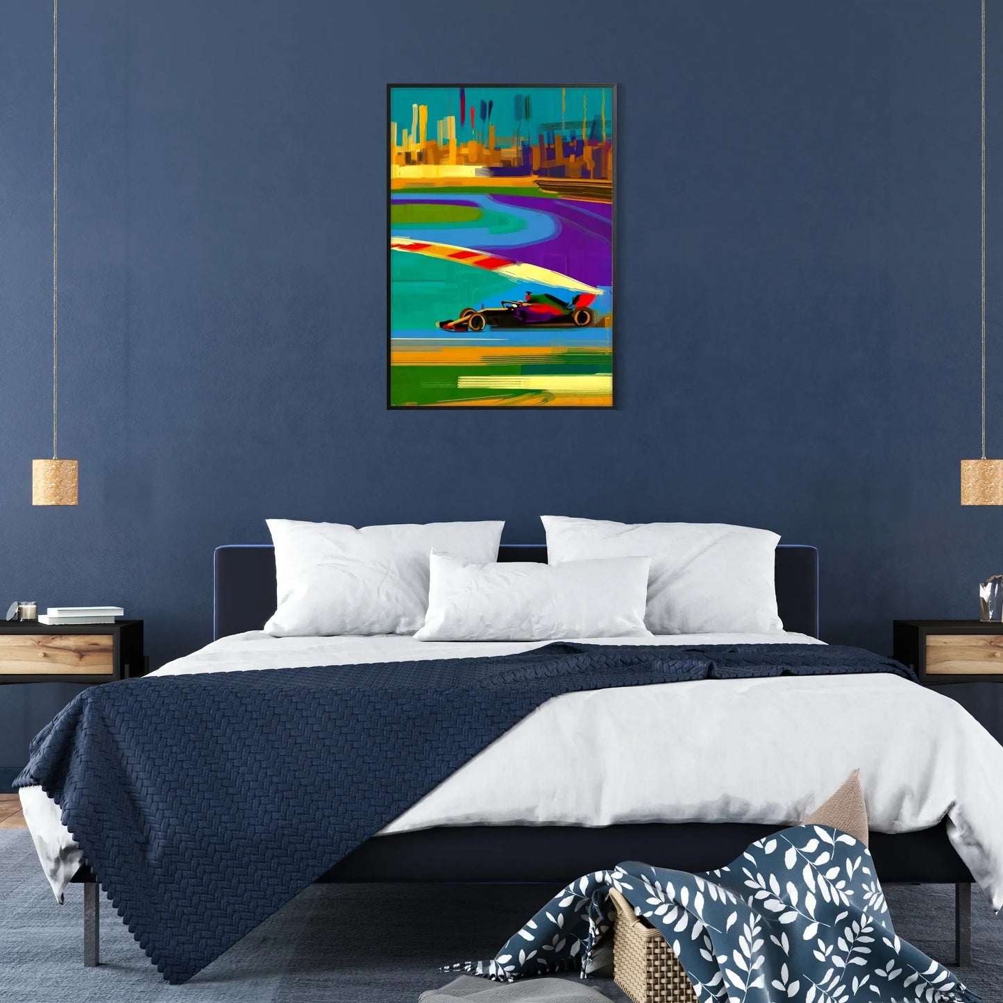 space stunning Formula 1 poster dynamic orange purple hues motorsport fan eye artwork ideal gift perfect size A4 cm A0 wall art collection today