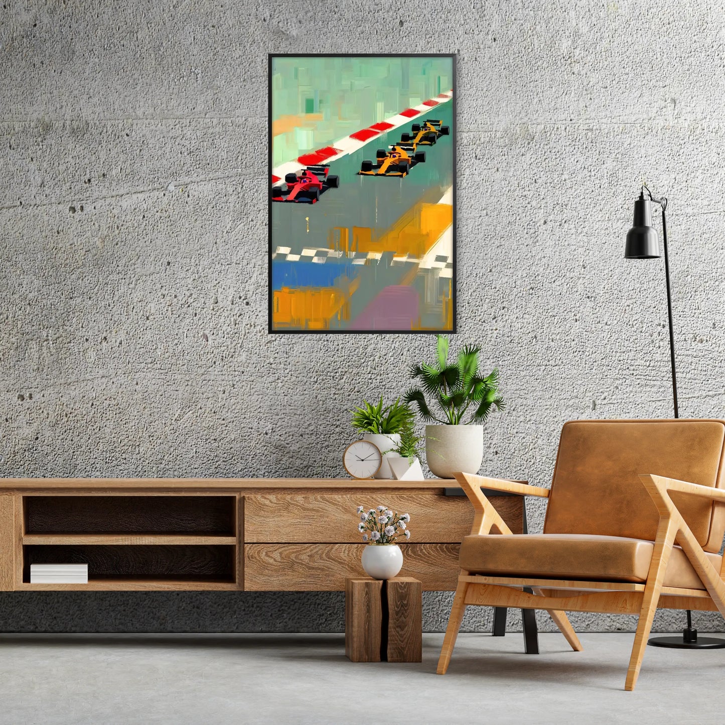 space dynamic Formula 1 poster red white wall art unique gift fans artwork thrill track sizes A4 20×28 A0 passion speed stunning print