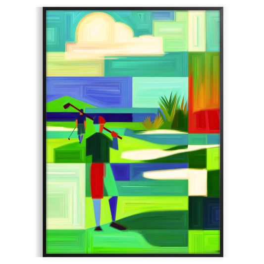 space vintage antique golf prints vibrant red green hues stunning poster perfect wall art enthusiasts ideal gift sizes A4 cm A0
