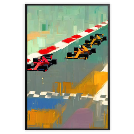 space dynamic Formula 1 poster red white wall art unique gift fans artwork thrill track sizes A4 20×28 A0 passion speed stunning print