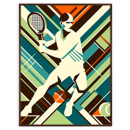 Classic Retro tennis design capturing the spirit of global Grand Slam tournament elegant living room interior framed print